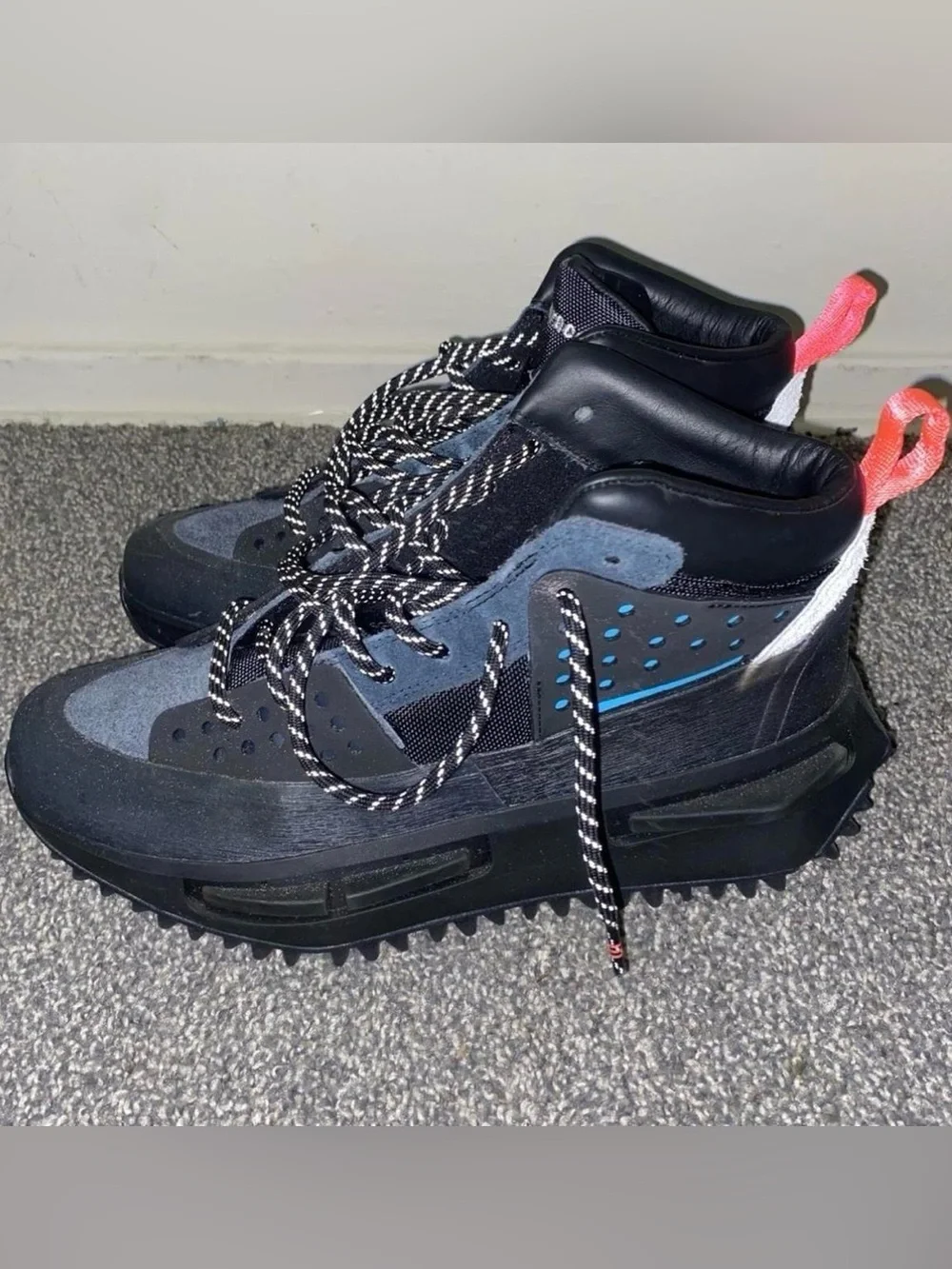 adidas Men’s Black, Blue & Gray High-Top Trail Sneakers